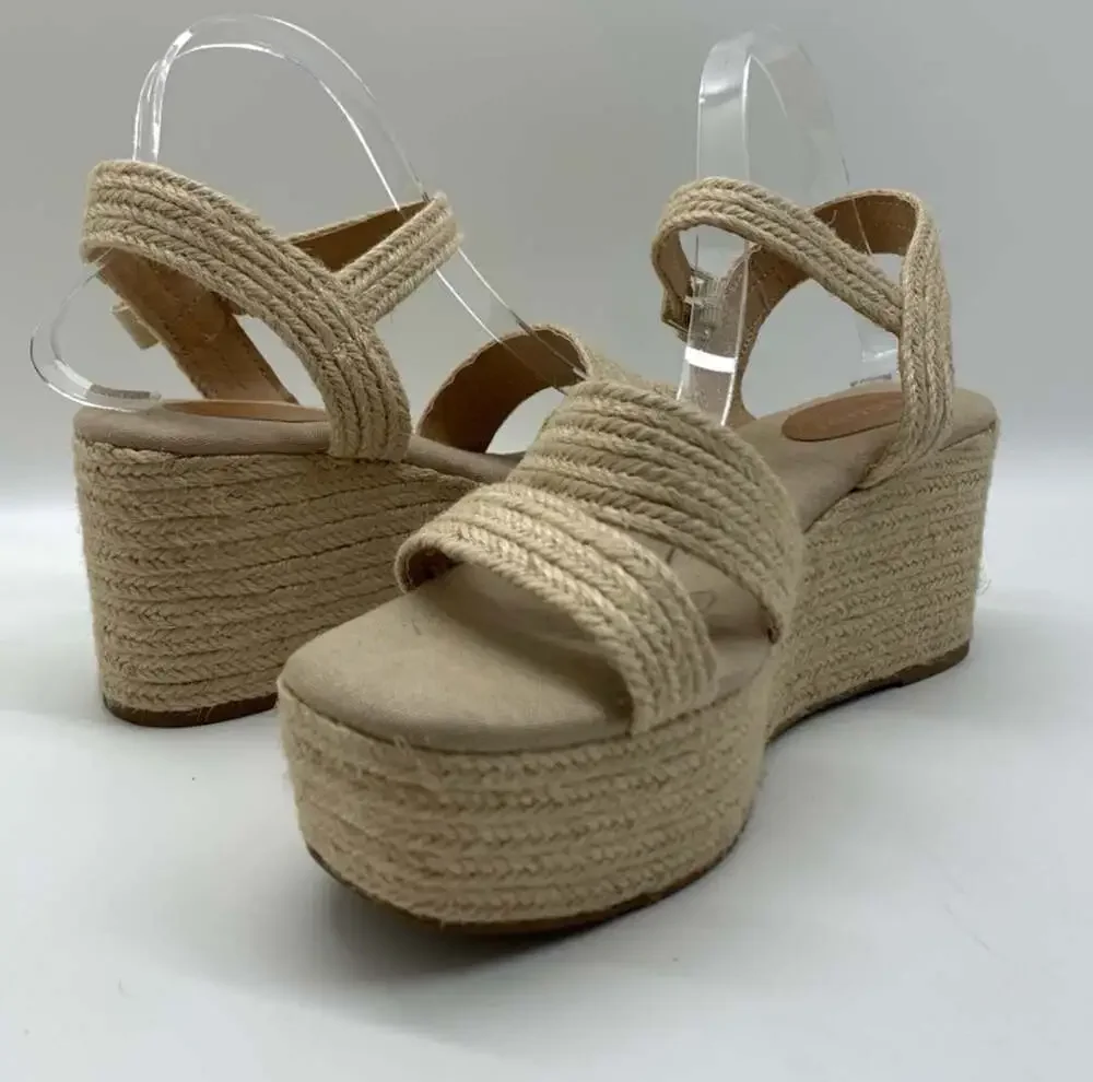 Scoop Jute Espadrille Double Strap Platform Wedge Sandals Size 10